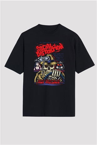 Social Distortion Siyah Unisex Oversize Tişört T-Shirt