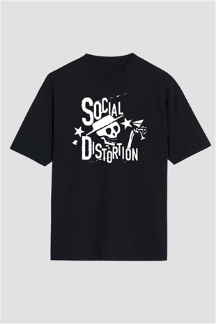 Social Distortion Siyah Unisex Oversize Tişört T-Shirt