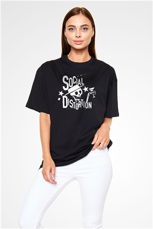 Social Distortion Siyah Unisex Oversize Tişört T-Shirt