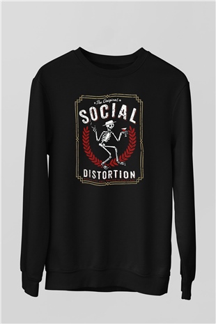 Social Distortion Siyah Unisex Sweatshirt