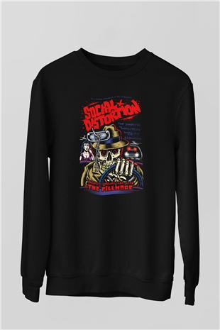 Social Distortion Siyah Unisex Sweatshirt