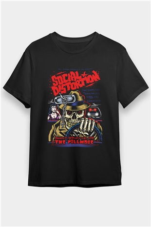 Social Distortion Siyah Unisex Tişört T-Shirt - Tişört Fabrikası