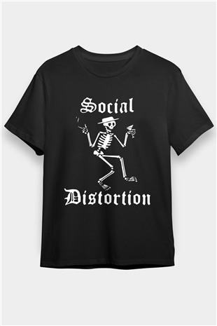 Social Distortion Siyah Unisex Tişört T-Shirt - Tişört Fabrikası