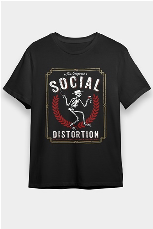 Social Distortion Siyah Unisex Tişört T-Shirt - Tişört Fabrikası