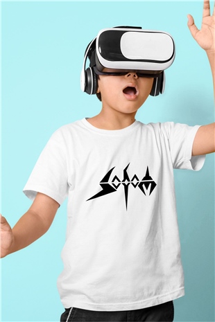 Sodom Baskılı Beyaz Unisex Çocuk Tişört