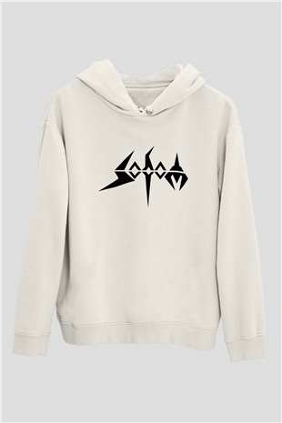 Sodom Beyaz Unisex Kapşonlu Sweatshirt