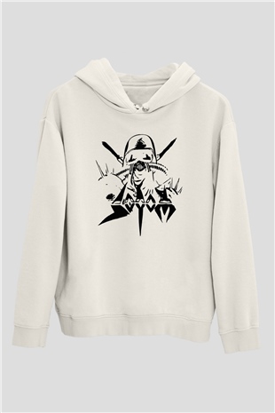 Sodom Beyaz Unisex Kapşonlu Sweatshirt