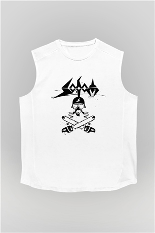 Sodom Beyaz Unisex Kolsuz Tişört