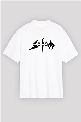 Sodom Beyaz Unisex Oversize Tişört T-Shirt - Oversize Tişört Fabrikası