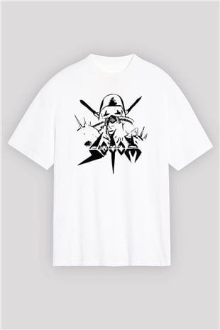 Sodom Beyaz Unisex Oversize Tişört T-Shirt - Oversize Tişört Fabrikası