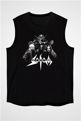 Sodom Siyah Unisex Kolsuz Tişört