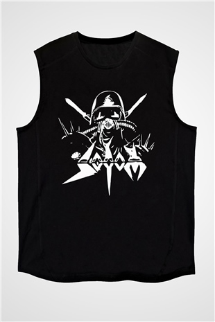 Sodom Siyah Unisex Kolsuz Tişört