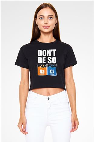 Sodyum Klor Baskılı Crop Top Kadın Tİşört - Tshirt