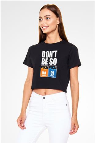 Sodyum Klor Baskılı Crop Top Kadın Tİşört - Tshirt