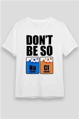 Sodyum Klor Baskılı Unisex Beyaz Tişört - Tshirt