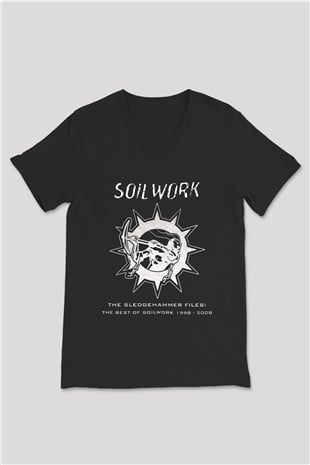Soilwork Siyah Unisex V Yaka Tişört T-Shirt