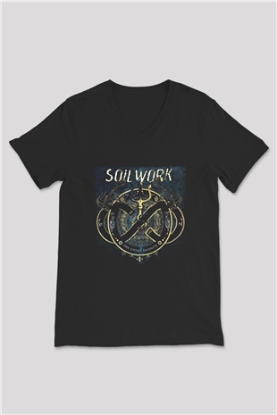 Soilwork Siyah Unisex V Yaka Tişört T-Shirt