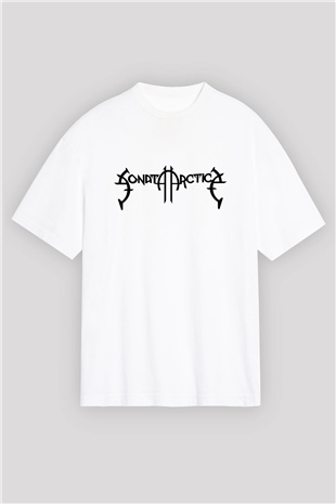 Sonata Arctica Beyaz Unisex Oversize Tişört T-Shirt - Oversize Tişört Fabrikası