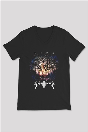Sonata Arctica Siyah Unisex V Yaka Tişört T-Shirt
