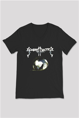 Sonata Arctica Siyah Unisex V Yaka Tişört T-Shirt
