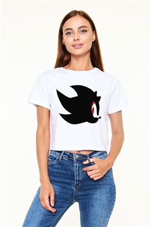 Sonic the Hedgehog Beyaz Croptop Tişört