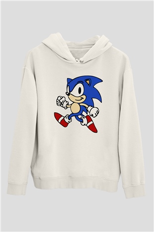 Sonic the Hedgehog Beyaz Unisex Hoodie
