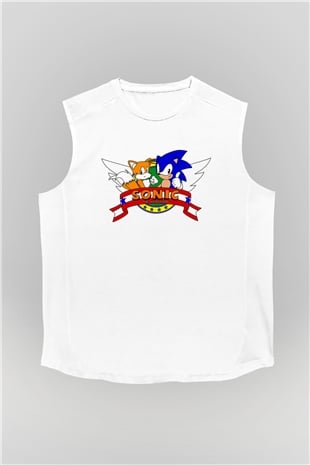 Sonic the Hedgehog Beyaz Unisex Kolsuz Tişört
