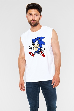 Sonic the Hedgehog Beyaz Unisex Kolsuz Tişört