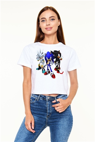 Sonic the Hedgehog Beyaz Unisex Oversize Tişört