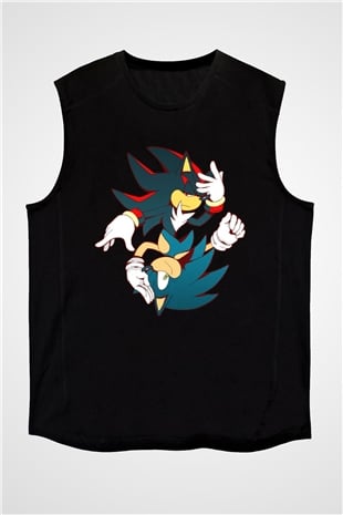 Sonic the Hedgehog Siyah Unisex Kolsuz Tişört