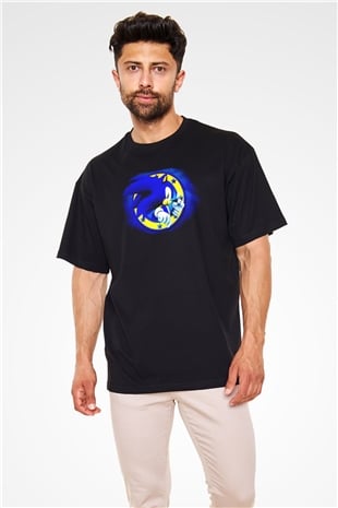 Sonic the Hedgehog Siyah Unisex Oversize Tişört