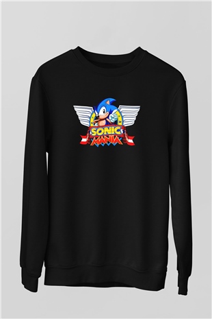 Sonic the Hedgehog Siyah Unisex Sweatshirt