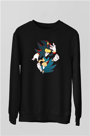 Sonic the Hedgehog Siyah Unisex Sweatshirt