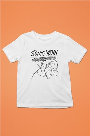 Sonic Youth Baskılı Beyaz Unisex Çocuk Tişört