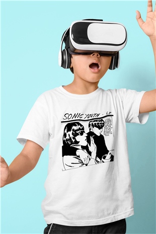 Sonic Youth Baskılı Beyaz Unisex Çocuk Tişört
