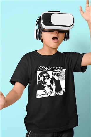 Sonic Youth Baskılı Siyah Unisex Çocuk Tişört