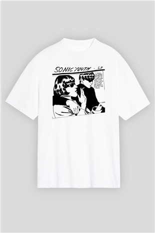 Sonic Youth Beyaz Unisex Oversize Tişört T-Shirt - Oversize Tişört Fabrikası