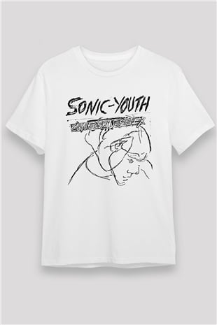 Sonic Youth Beyaz Unisex Tişört T-Shirt - Tişört Fabrikası