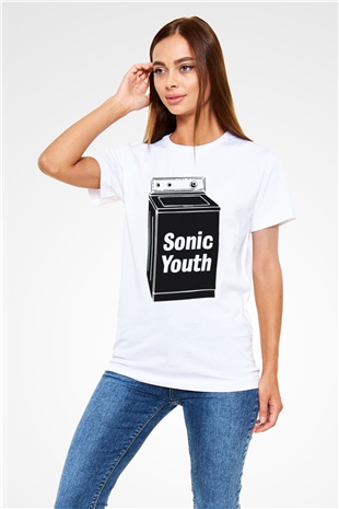 Sonic Youth Beyaz Unisex Tişört T-Shirt - Tişört Fabrikası