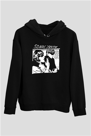 Sonic Youth Siyah Unisex Kapşonlu Sweatshirt