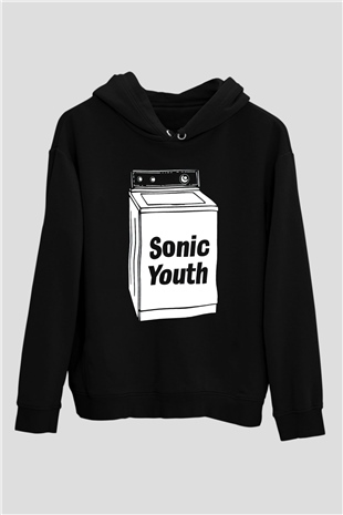 Sonic Youth Siyah Unisex Kapşonlu Sweatshirt