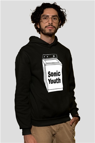 Sonic Youth Siyah Unisex Kapşonlu Sweatshirt
