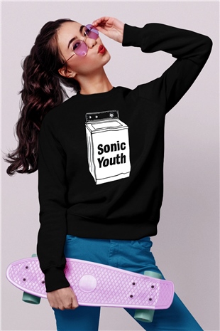 Sonic Youth Siyah Unisex Sweatshirt