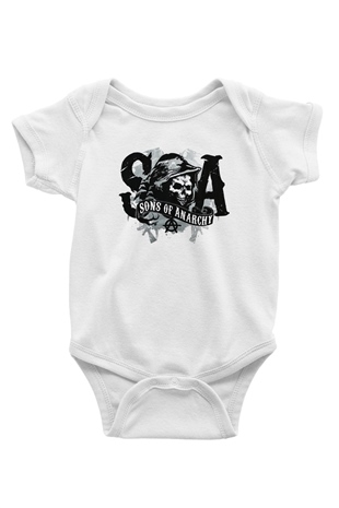 Sons of Anarchy Baskılı Beyaz Unisex Bebek Body - Zıbın