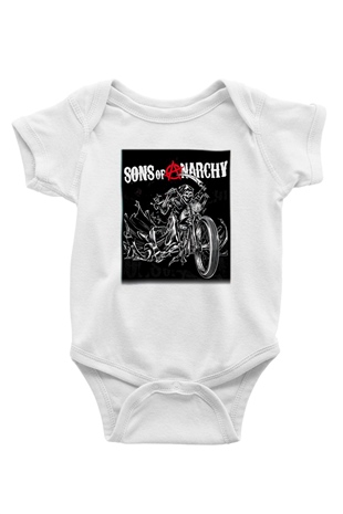 Sons of Anarchy Baskılı Beyaz Unisex Bebek Body - Zıbın