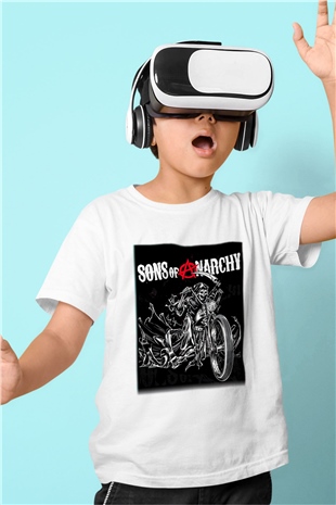Sons of Anarchy Baskılı Beyaz Unisex Çocuk Tişört