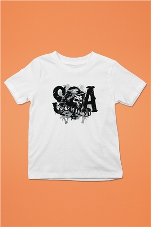 Sons of Anarchy Baskılı Beyaz Unisex Çocuk Tişört