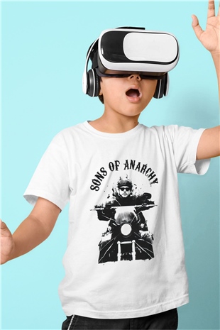 Sons of Anarchy Baskılı Beyaz Unisex Çocuk Tişört