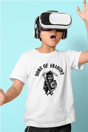 Sons of Anarchy Baskılı Beyaz Unisex Çocuk Tişört