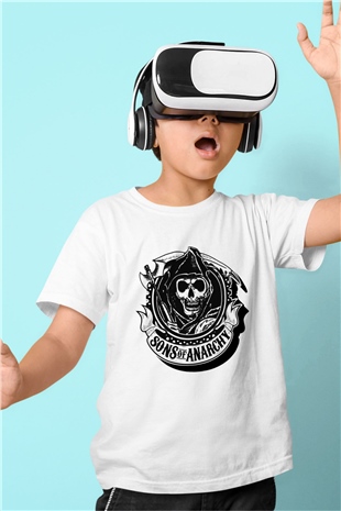 Sons of Anarchy Baskılı Beyaz Unisex Çocuk Tişört